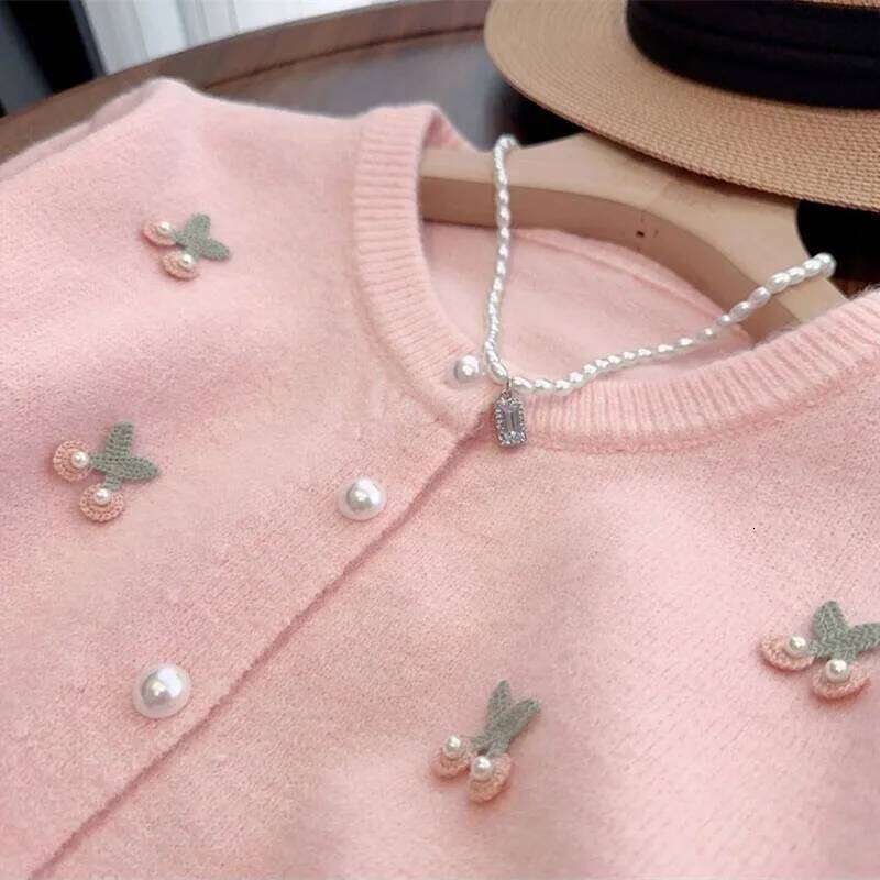 Korean Women Round Neck Short Sweater Coat Spring Autumn Ladies Long Sleeves Knitting Sweet Female Loose Cardigan Knitted Tops Z260313