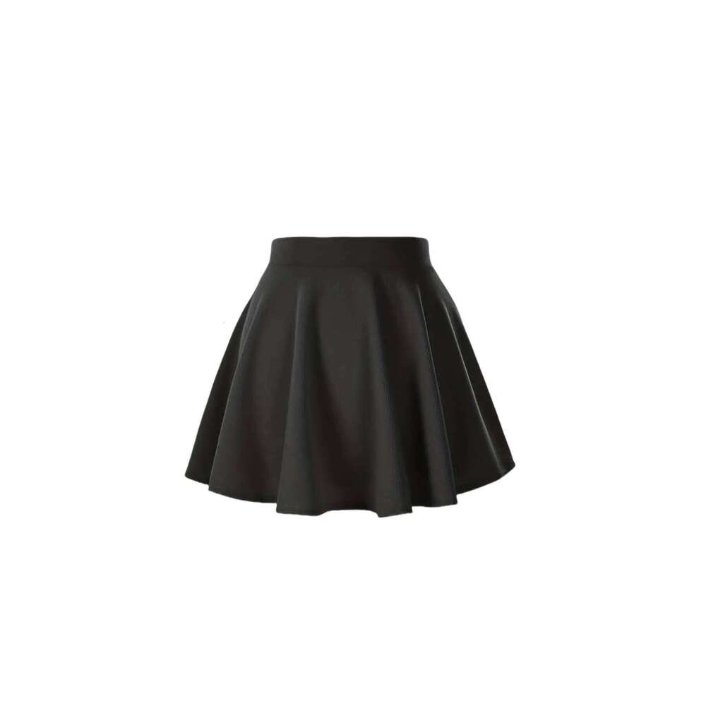 Women's new fashion solid color casual comfortable high-waist skirt, mini pleated skirt Z260314