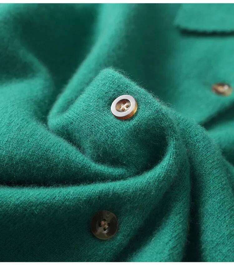 Women's Sweater Cardigans Autumn Winter Warm Turn-down Collar Single Breasted Slim Lady Brown Knitwear Solid Korean Femme Jumper Z260314