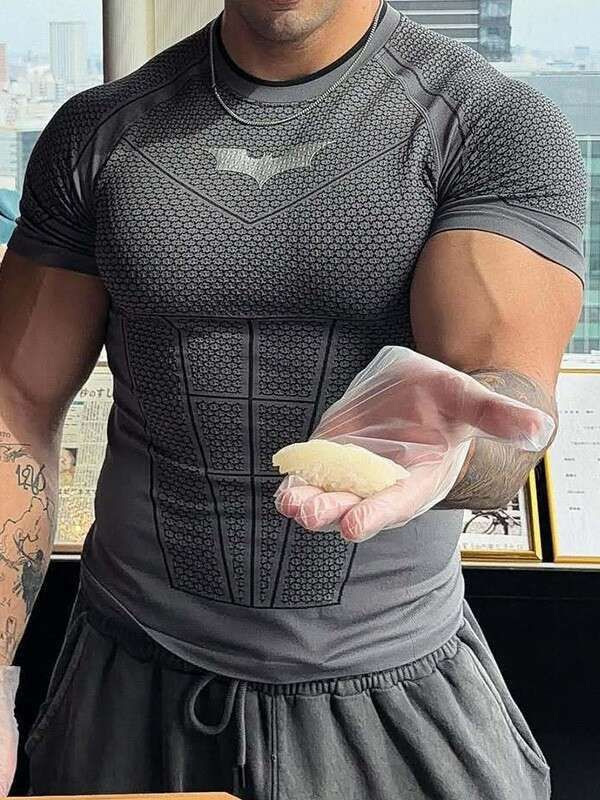 Men's T-Shirts Men's Tees & Polos Muscle Quick Dry Sports T-shirt Gym Fitness Tops Workout Running Bodybuilding Clothes Vintage Unisex Free 