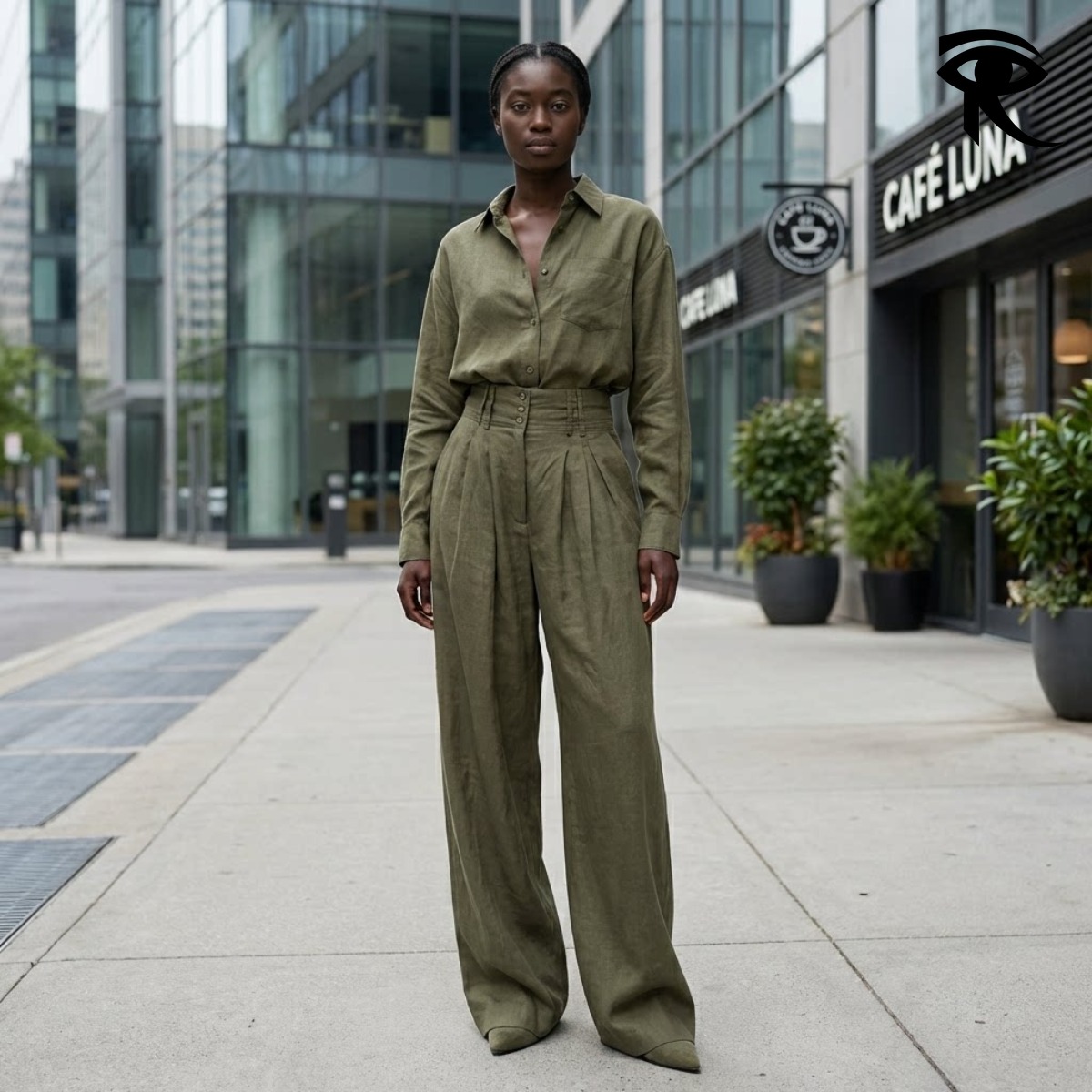 2026 New French Milan Fashion Women's Shirts and Trousers Two-piece Set Cardigan Long-Sleeved Shirt Loose Elegant Retro Women Two Piece Pants Des