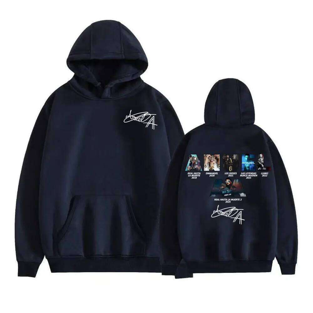 Anuel AA Rhlm 2 Real Hasta La Muerte Album Cover Hoodies Men's Clothing Fashion Hip Hop Style Sweatshirt Casual Oversized Hooded Z260315