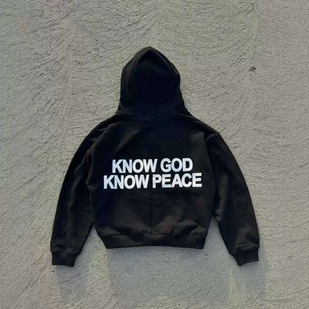 American retro y2k Gothic hip-hop high street letter print pattern long-sleeved pullover hoodie, loose top for autumn and winter Z260314