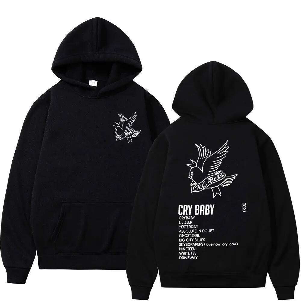 Rap singer Lil Peep CryBaby music album hoodie men's and women's fashionable hip-hop sportswear fleece warm oversized pullover Z260314