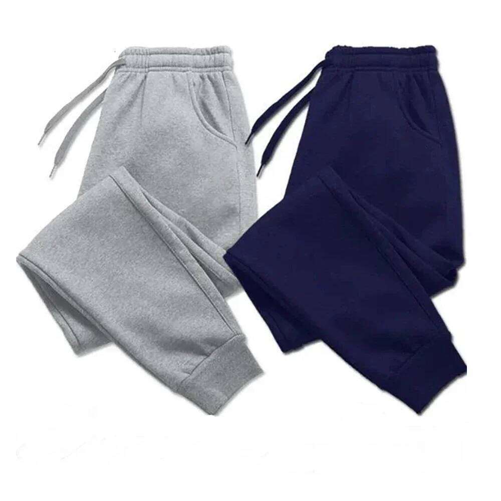Men's Casual Autumn Winter Fleece Sweatpants Men Running Jogger Sports Gym Trousers Fashion Solid Color Workout Long Pants Z260315