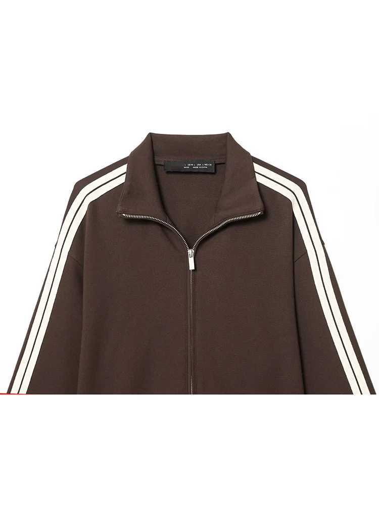 HH 2026 Woman New Fashion Pants Suit Casual Loose Hooded Zipper Short JacketElastic Waist High Street Wide Leg Pants Mujer M260313