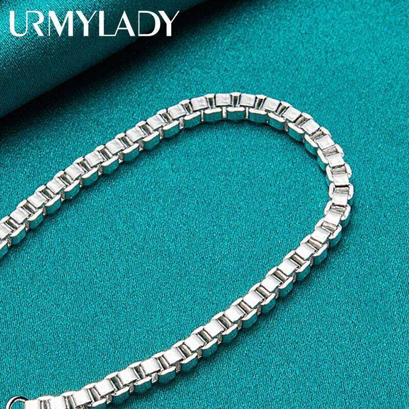 URMYLADY 925 Sterling Silver 3mm Chain Bracelet For Women Men Wedding Party Fashion Jewelry Z260313
