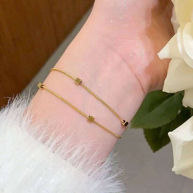 18k Gold Shiny Zircon Flower Bracelet for Women Girl Korean Temperament Exquisite Jewelry Gifts 925 Sterling Silver Plated Z260313