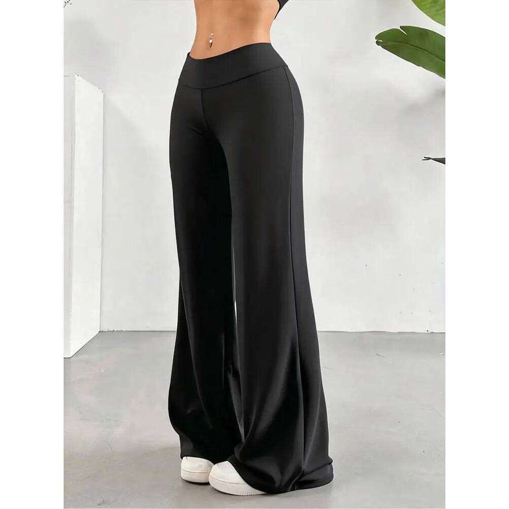 Casual Straight Leggings Women's High Waist Butt Lifting Wide Leg Pants Soft Stretchy Fitness Yoga Active Trouser Daily Wear