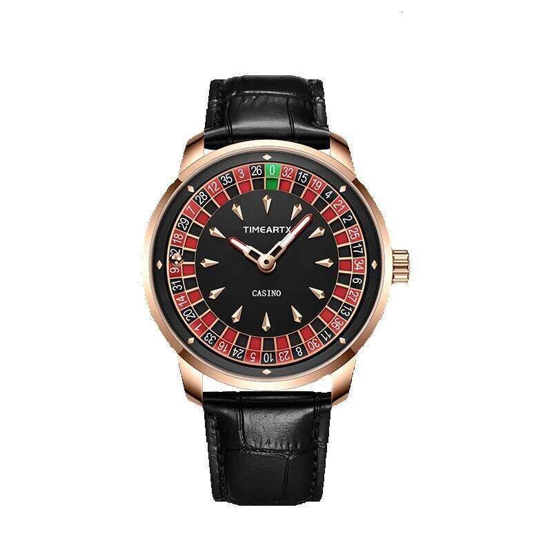 Kaleidoscope Roulette Men's Designer Watch Trendy and Unique Luminous Waterproof Leather Strap Wristwatch