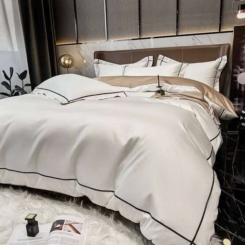 White Egyptian Cotton Bedding Sets Queen King Size Embroidery Duvet Cover Flat/Fitted Sheet Bed Linen Hotel Style Home Textiles H260312 - view 3