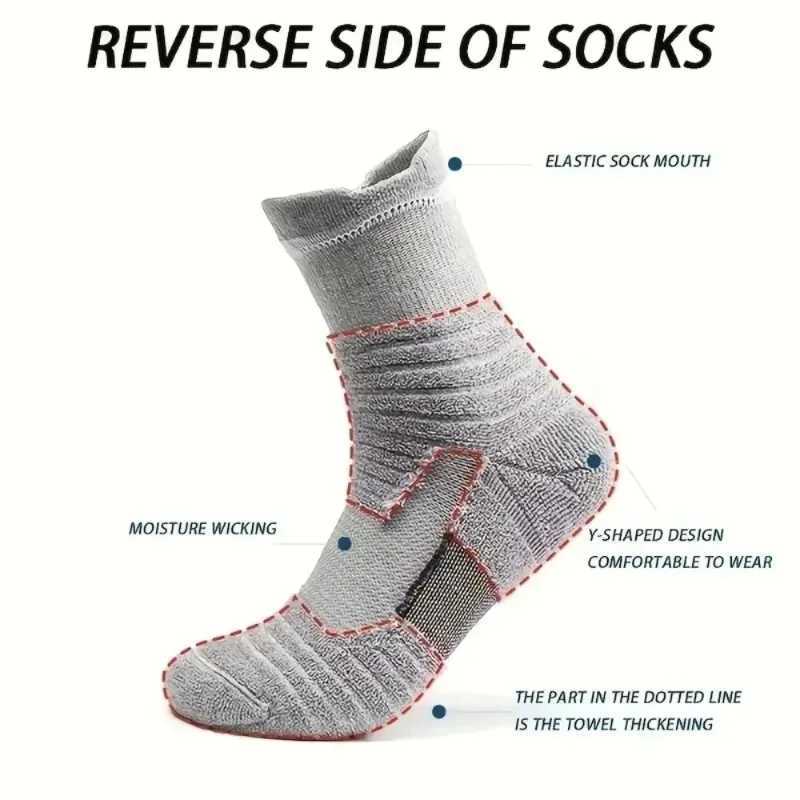 3 Pairs Mens Performance Athletic Crew Socks Comfort Fit Cushion Breathable Socks for Outdoor Running Hiking Sports D260313
