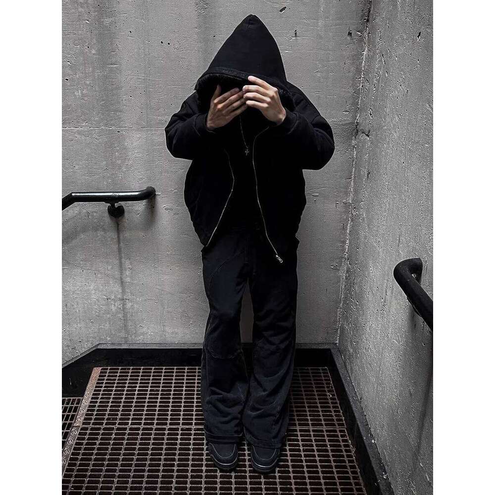 Autumn Winter Oversized Thickened Warm Black Reversible Faux Fur Parka Coat Men with Hood Zipper Fluffy Jacket 2025 Z260313