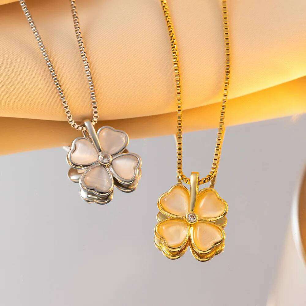 Exquisite Cr Pendant Necklace For Women Beautiful Flower Classic Light Stainless Steel Clavicle Chain H260312