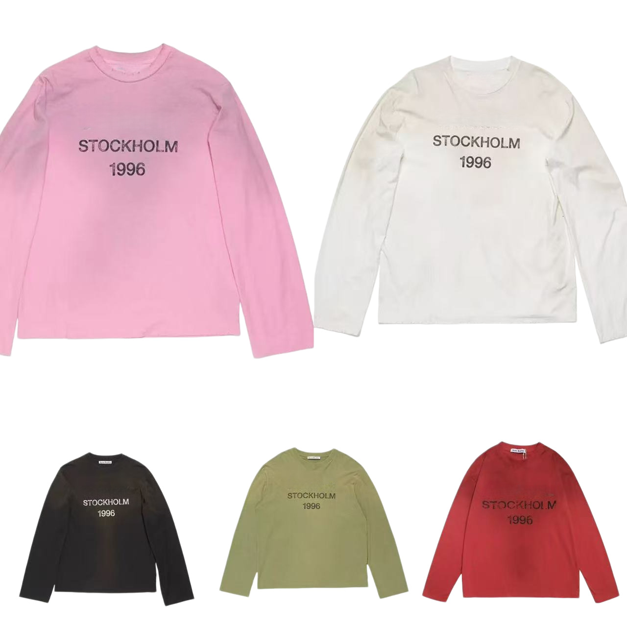 Acnes T shirt Oversized Graphic Tees Vintage Long Sleeve Tee with Letter Print - Casual Skateboard Style for Men u0026 Women