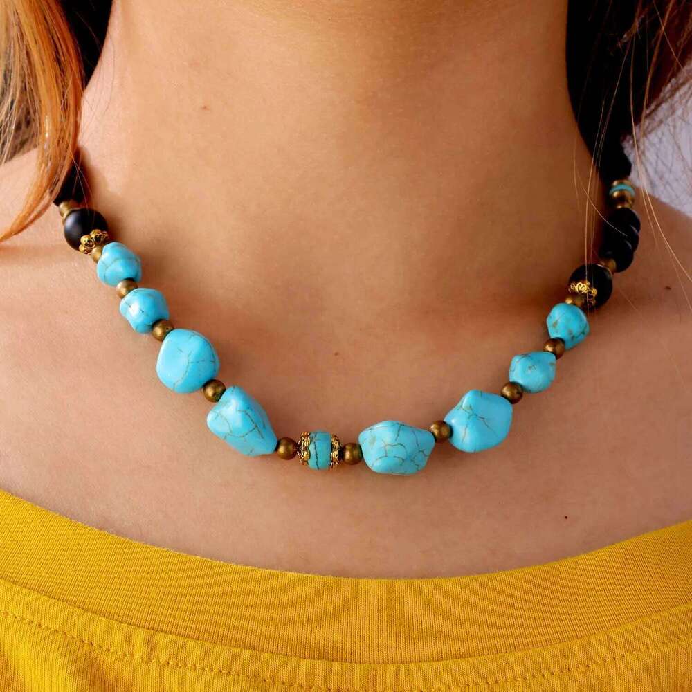 New Men's Turquoise for Men Surf Punk Necklaces Unique Necklace Niche Design Hip Hop Choker Jewelry Gifts H260312