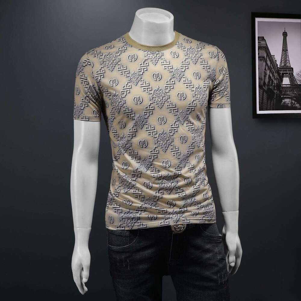 Casual And Versatile Clothing, European Style, New Summer Men's T-Shirt, Slim Fit, Round Neck, Fashionable Trendy Brand