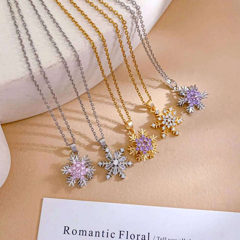 Titanium Steel Snowflake Necklace Women's Fashion Versatile Save Design Cross-Border Jewelry Cloud Element Sweet Style H260312