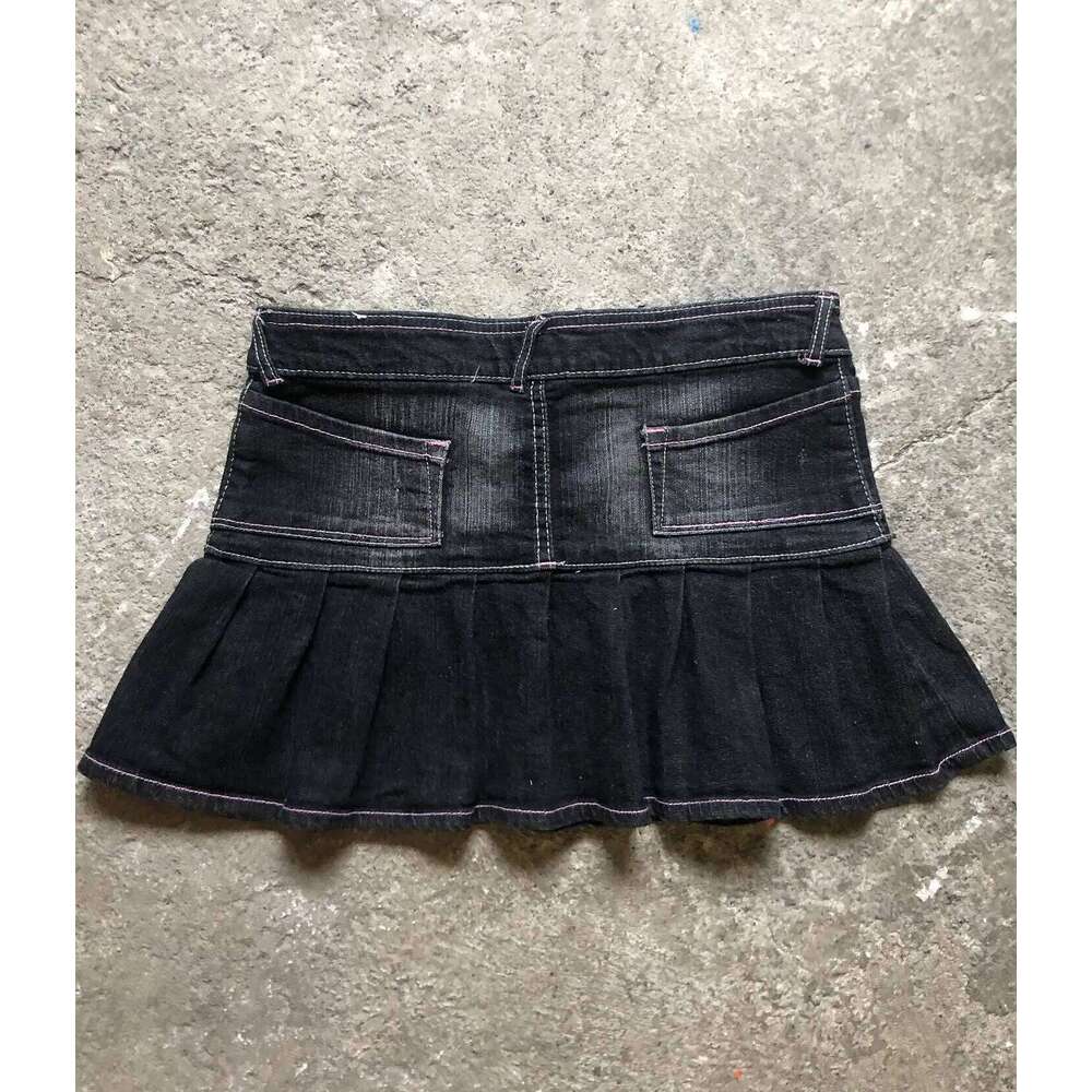 American Retro Letters Low Waist Slim Mini A Word Denim Skirt Women's Y2K New Harajuku Goth Sexy Spice Girls Fashion Street Wear Z260314