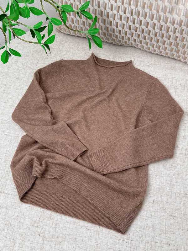 Womens Knits Tees Boys and Girls Baby Autumn Winter New Solid Color Rolled Edge ParentChild Matching Sweater Childrens CloseFitting Wool Fleece Sweate