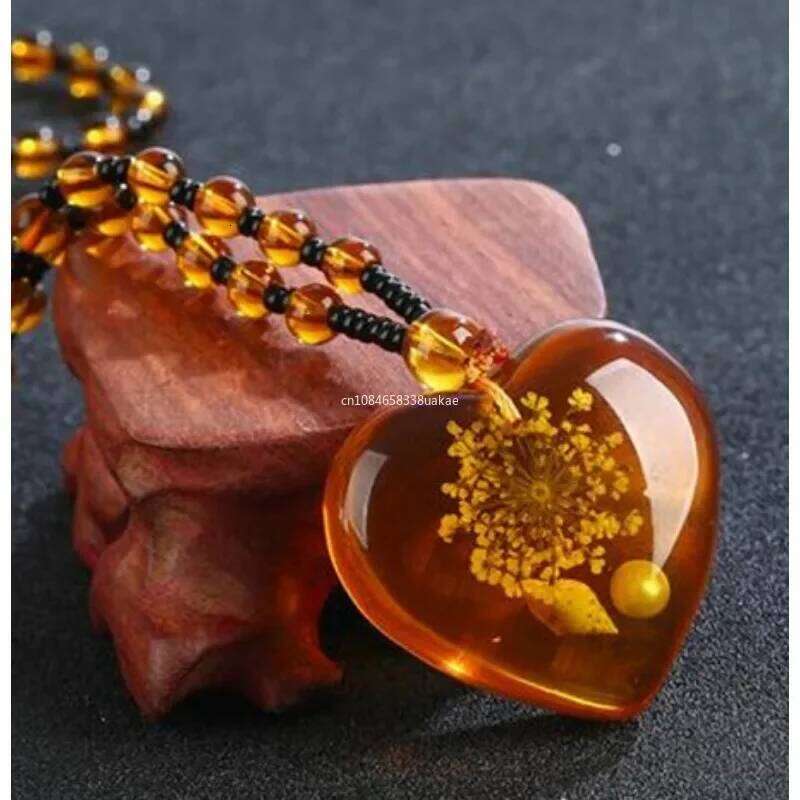 Brine Beeswax Beads Honey Wax Brazilian Amber Necklace Handicraft National Style Pendant Ornaments H260312