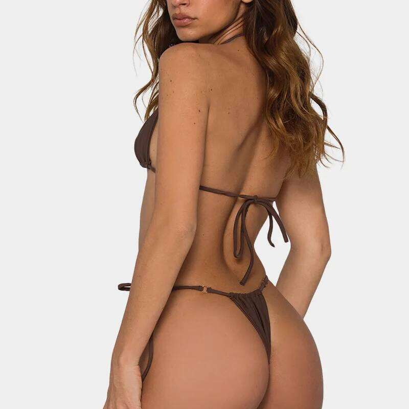 2026 High Waist Bikinis Sexy Women Swimsuit Swimwear Female Solid Bikini Set Biquini Bathing Swimming Suit Beachwear Y260303