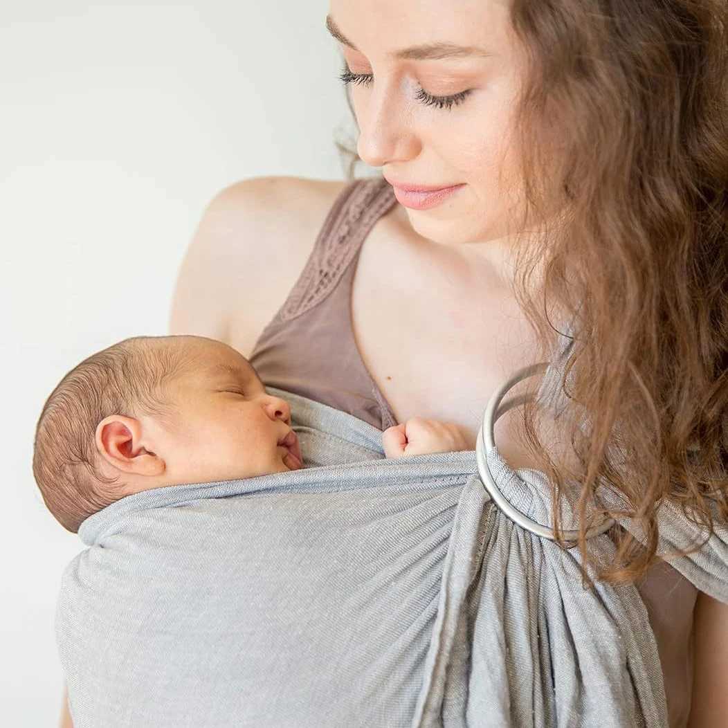 Easy-to-Use Baby Sling Double-Ring Adjustable Carrier Breathable Wrap for Newborns Hands-Free Parent Support X260313