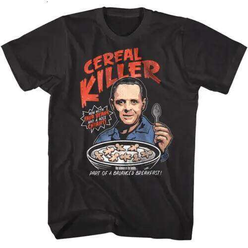 Silence of the Lambs Men's T-Shirt Cereal Killer Hannibal Lecter 1991 Horror Z260314