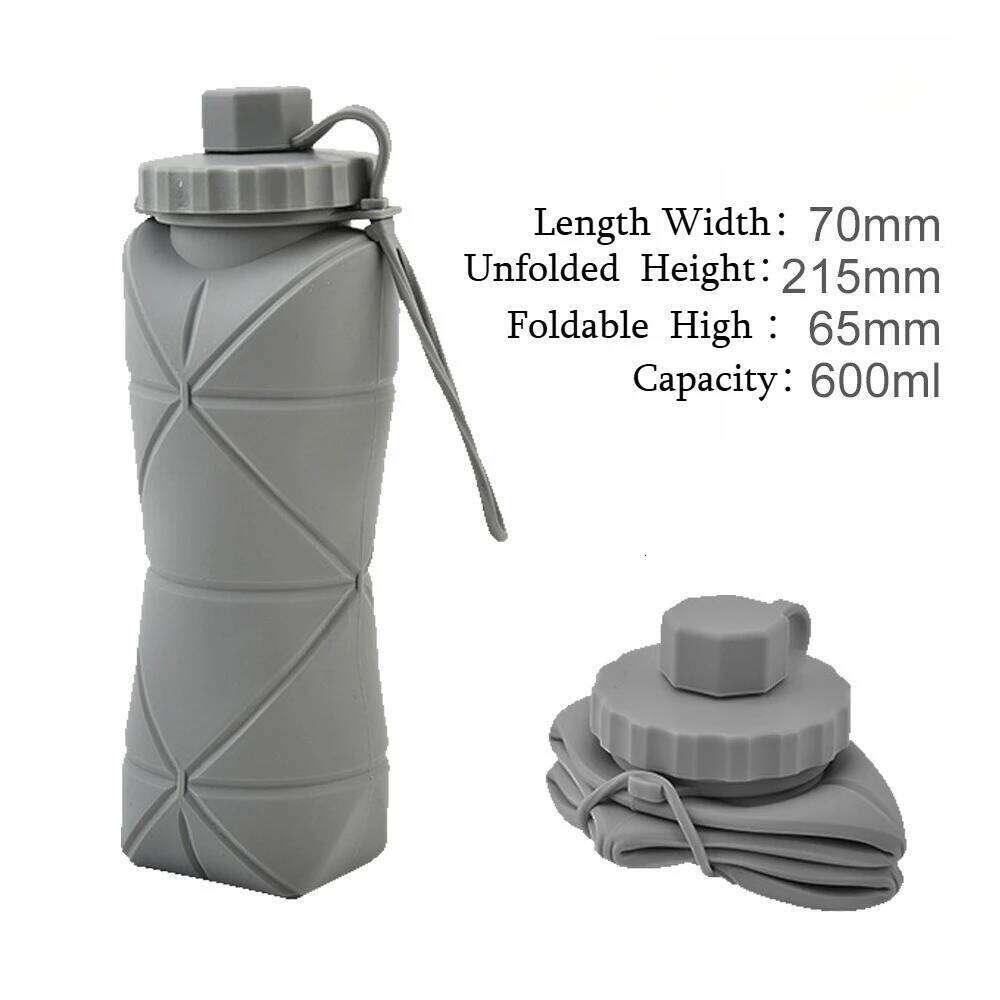 Silicone Folding Outdoor Portable Collapsible Sports Handle Diamond-Shaped Water Bottle Z260313