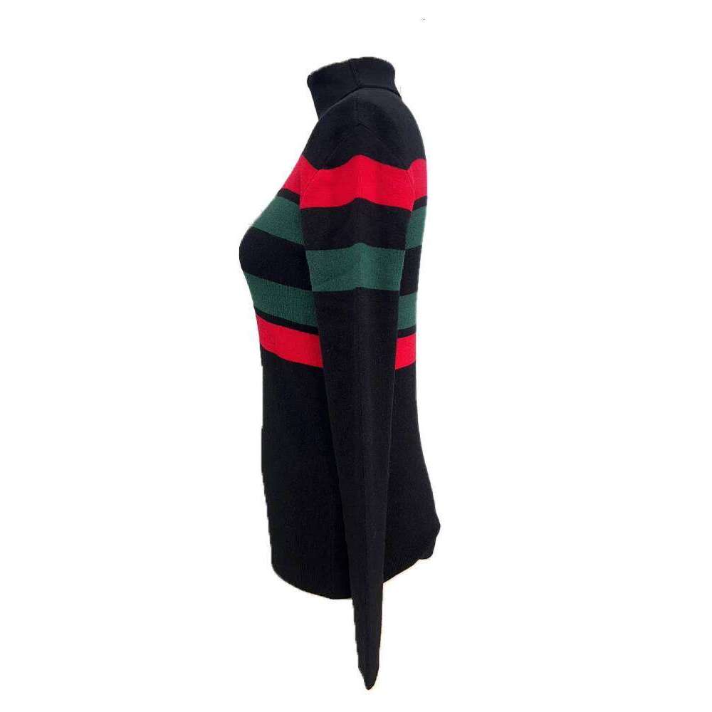 New Casual Vivid Stripes Bold Turtleneck Top Fashion Items Women Sweater Slim Autumn Winter Long Sleeve Pullover Base Layer Z260313