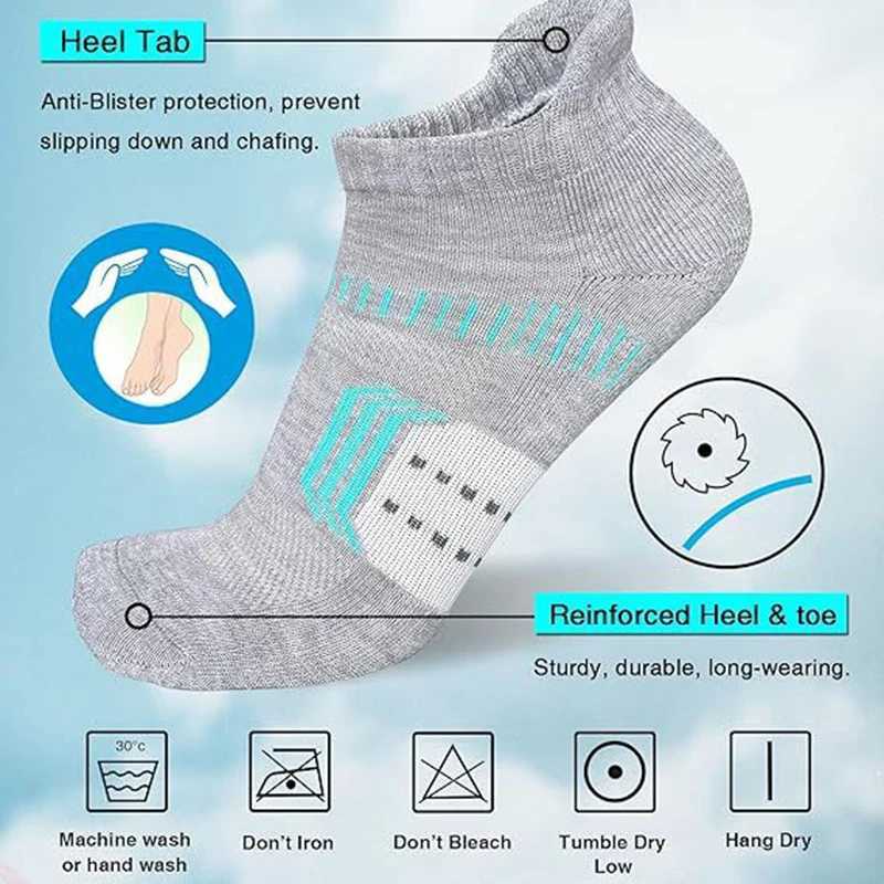 6/12 Pairs Unisex Breathable Low Cut Sports Socks Sweat Absorption Odor Prevention All Season Running Fitness Leisure Socks D260313
