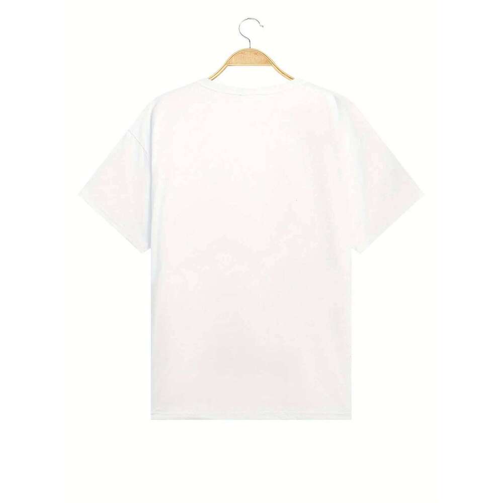 Figure Letter Print Crew Neck T-Shirt, Casual Short Sleeve T-Shirt For Spring & Summer, Women's Clothing Z260314