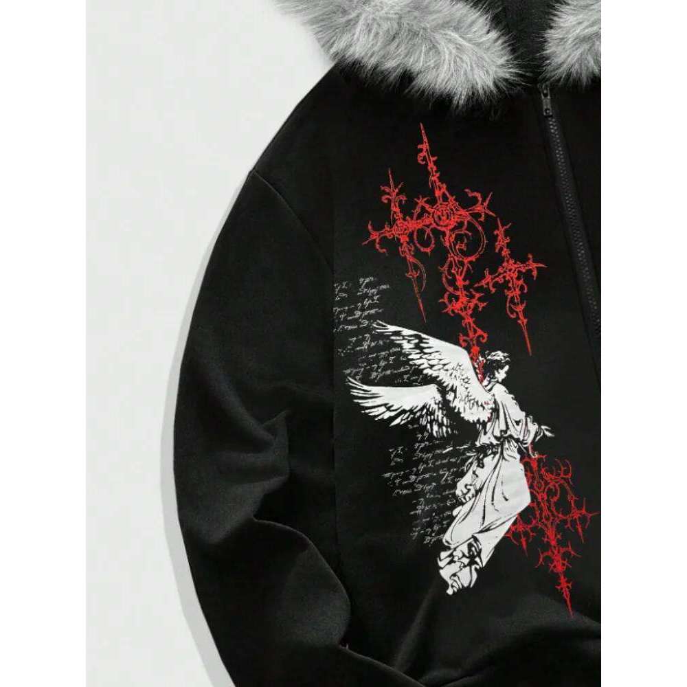 Gothic Trend Graphic Hoodie New Autumn Winter Unisex Zip Up Sweatshirt Fashion Print Hooded Pullover For Men And Women Z260315