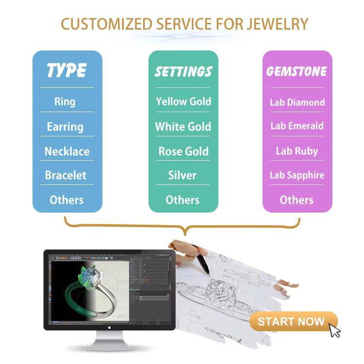 VOAINO Cvd Diamond Earrings 18k White Gold Diamond Stud Earrings for Women