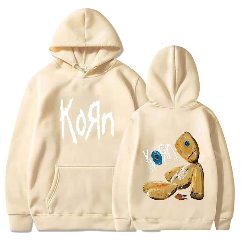 Korn Rock Band Hoodies Spring Autumn Pullover Men's Fashion Printed Hooded Sweatshirt Loose Casual Daily Streetwear Sweater Tops Z260314
