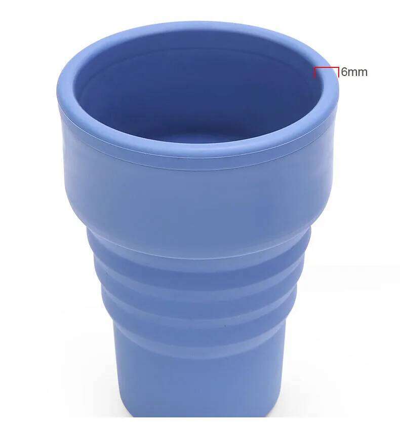 Reusable Silicone Collapsible with Lid Camping 375ml 16oz Portable Folding Coffee Cups for Travel -40-200C Z260314