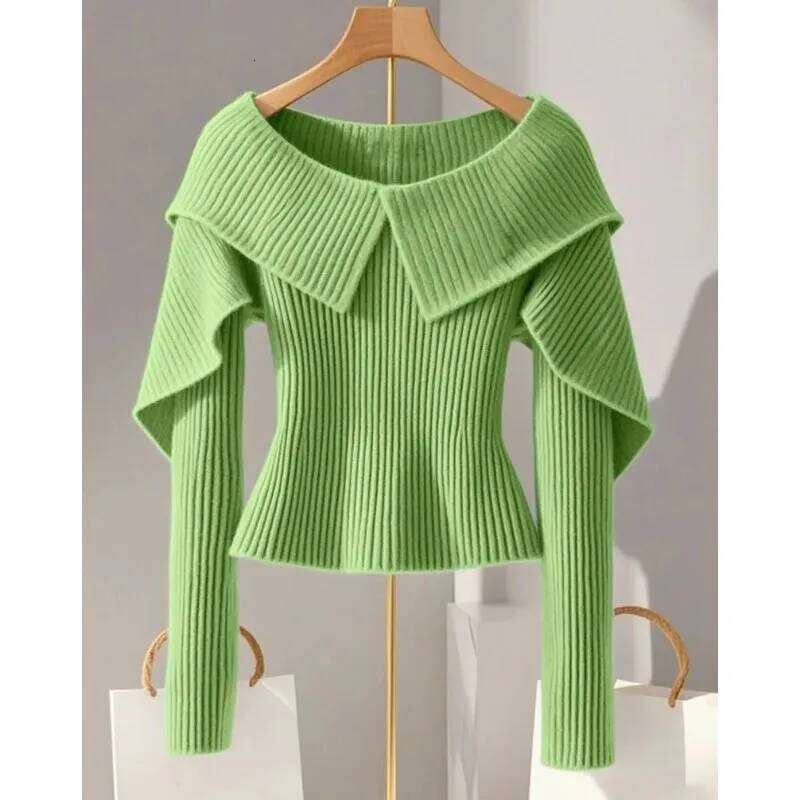 Autumn All Match Knit Tops Female Solid Color O Neck Soft Knitwear Pullover Women Long Sleeve Loose Sweater New Z260313