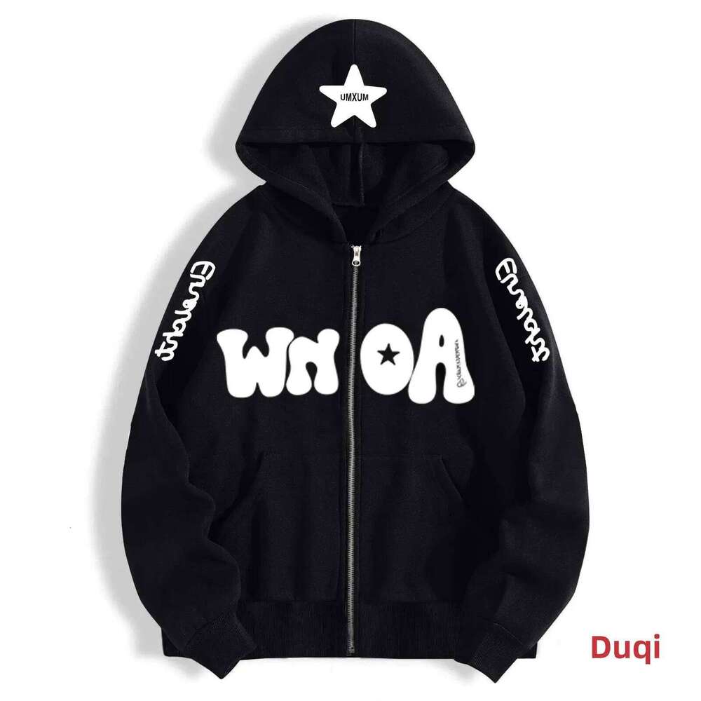 Trendy Casual Fleece Lined Zip up Hoodie Sweatshirt Loose Fit Autumn Winter Outerwear for Men Comfortable Breathable Streetwear Z260314