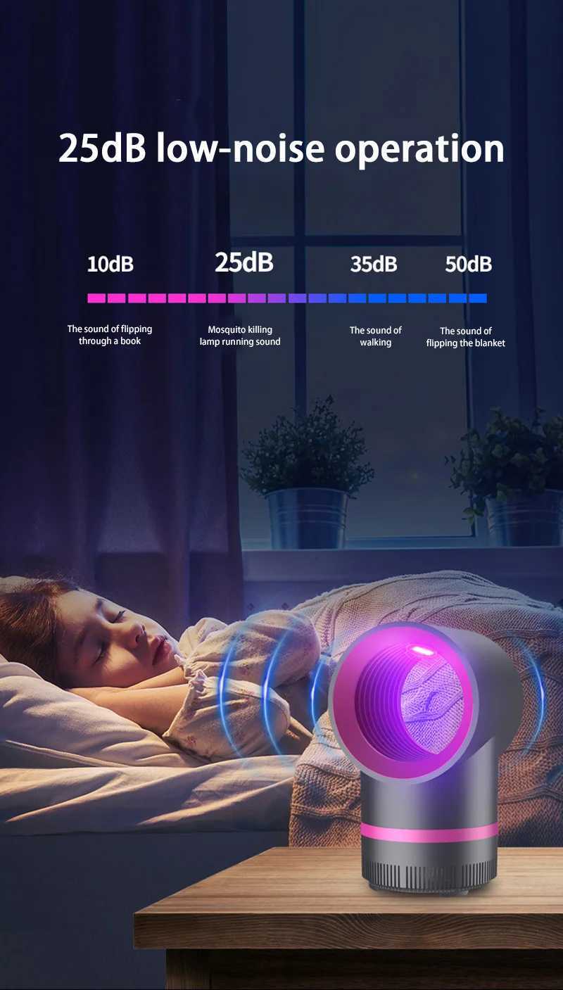 New Plug in Type Mosquito Light Portable Physical Trapping Electric Mosquito Trap Lndoor Mosquito Killer Lamp With USB Cable H260313