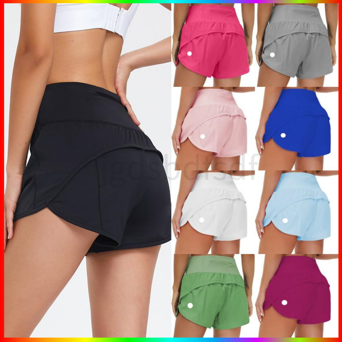 Speed Up shorts High-Rise Lined Short Waist Sports Shorts Women's Set Quick Drying Loose Running Clothes Back Zipper Pocket Fitness Yoga