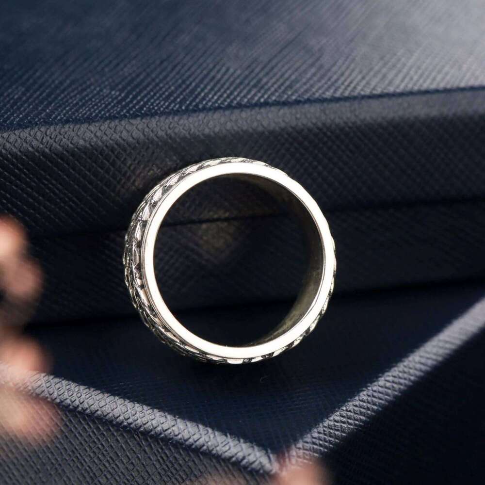 Simplicity Vintage S925 Sterling Silver Viking Rings for Men Women Fashion personality Rotatable Woven Pattern Jewelry Gift H260312