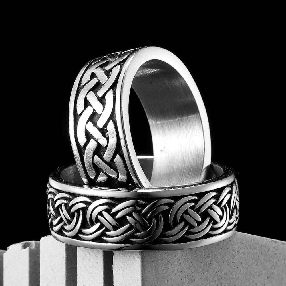 Viking Celtic Knot Men Rings Stainless Steel Simple Aesthetic Retro Punk Rock Women Jewelry Fashion Accessories Gift Wholesale H260312