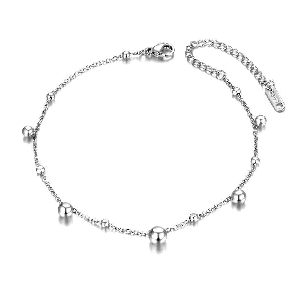 Lokaer Beads Anklets for Women Gold Color Stainless Steel Chain Anklet Trendy Summer Beach Jewelry Accessories Gifts A21030 Z260313