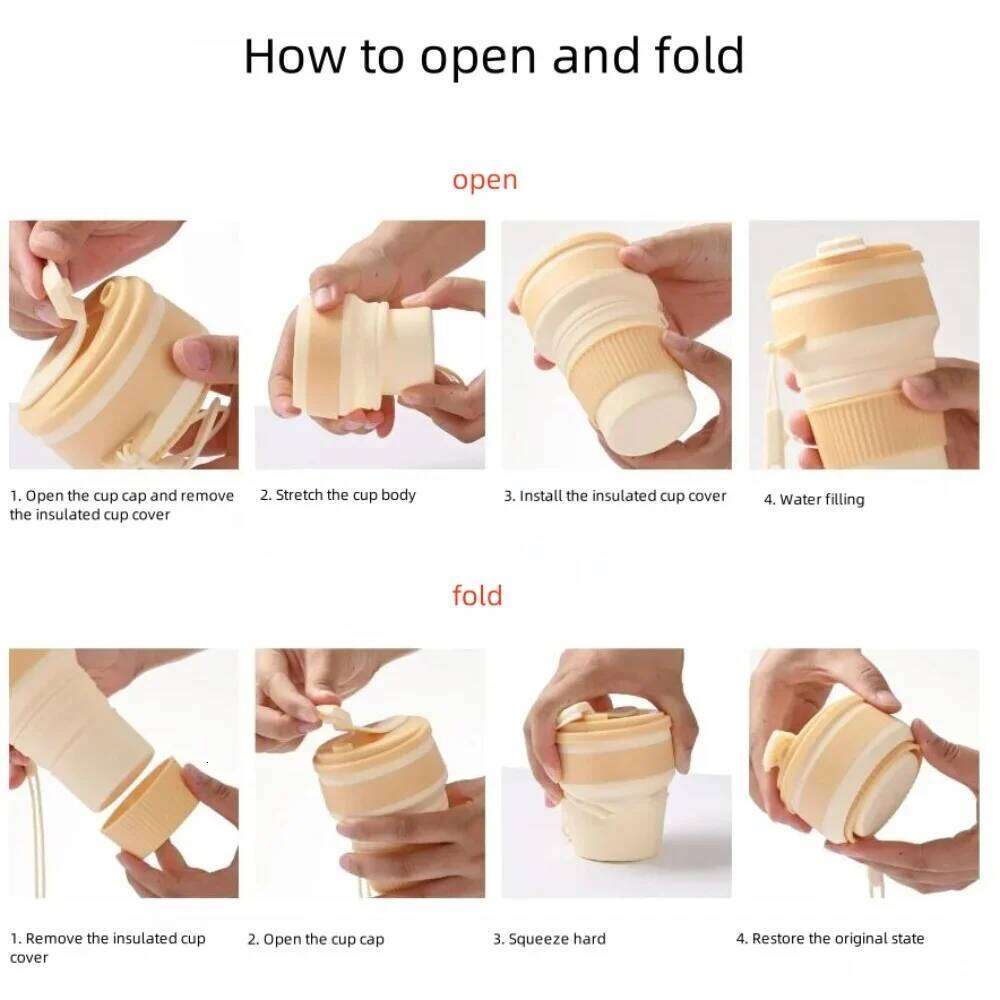 350ml Silicone for Travel And Camping Portable Compression Folding Telescopic Outdoor Foldable Water Cup Z260313