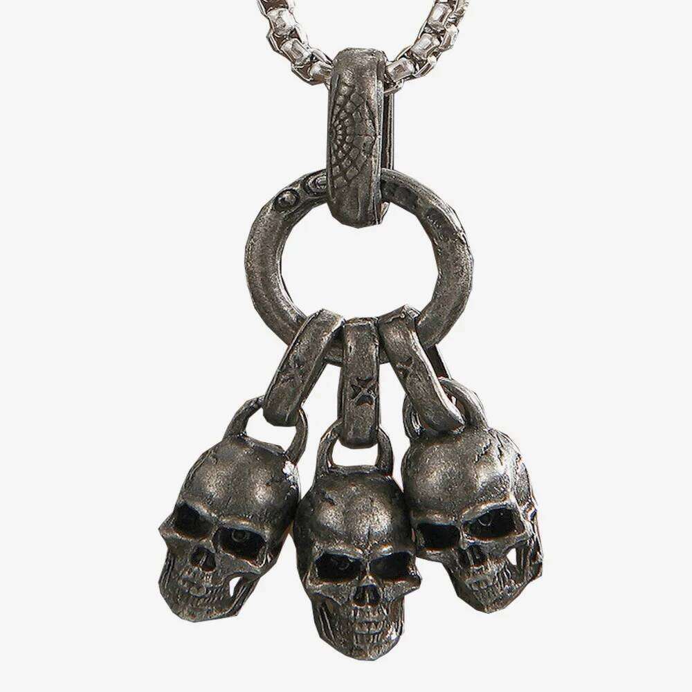 Retro Punk Skull Pendant Dark Personality Trendy Accessories Handsome Men's and Women's Same Style Fried Street Necklace H260312