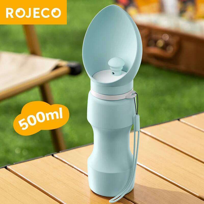 ROJECO Foldable Water Bottle for Dog Cat Outdoor Leakproof Walking Bowls Soft Silicone Pet Dogs Drinking Supplies Z260314