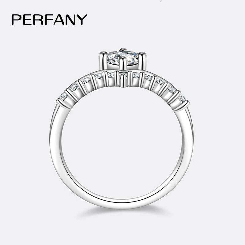 PERFANY 0.5CT Moissanite Ring for Women S925 Pure Silver V-shaped Design Elegant Laboratory Diamond Fashion Jewelry H260312