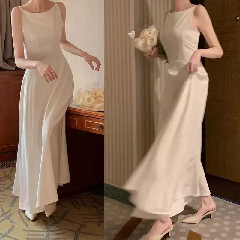 French Style Women Spaghetti Strap Midi Dresses Summer Elegant Party Female Clothes 2025 Y2k Korean Chic Sweet Dress T260316