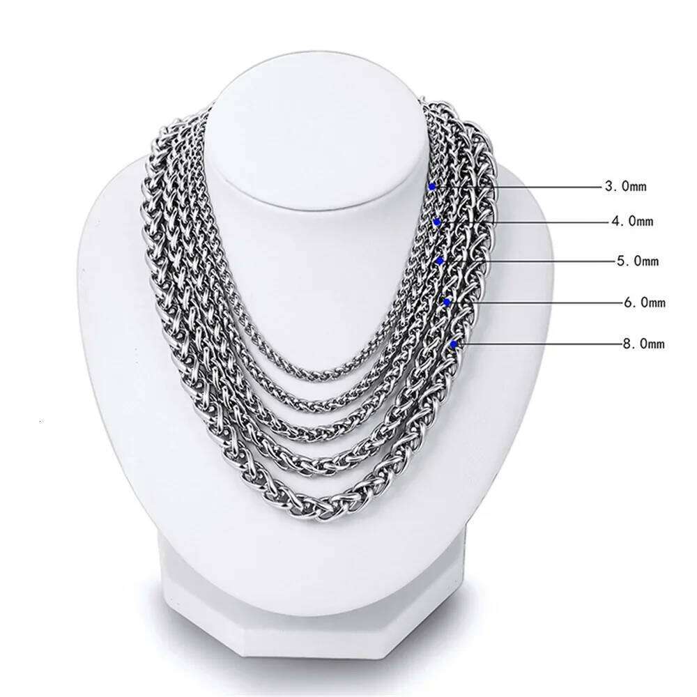 3 5 7MM Stainless Steel Flower Basket Men Hip Hop Basic Chain Necklace For Women Rock Party Jewelry H260312