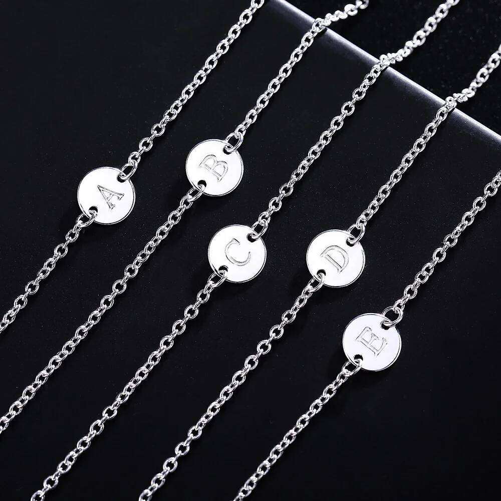 Wholesale 925 sterling Silver 25 letter cards Chain Bracelets for Women Fashion wedding Party fine Jewelry Christmas Gifts Z260313